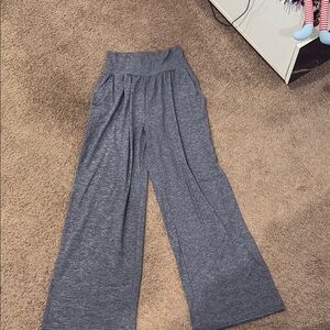 Gray Wide-Leg Women's Pants